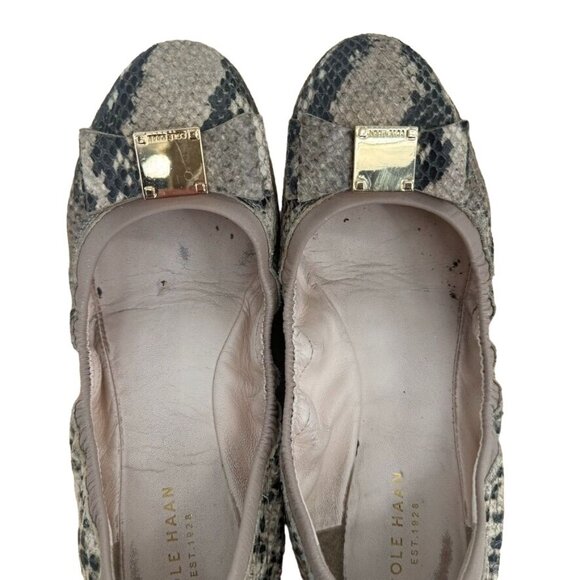 Cole Haan Womens Snakeskin Tali Soft Bow Ballet Flat size 7.5 - Picture 7 of 13